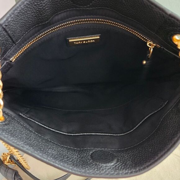 NWOT! Tory Burch Everly Swingpack Black Leather Shoulder Bag - Picture 4 of 10